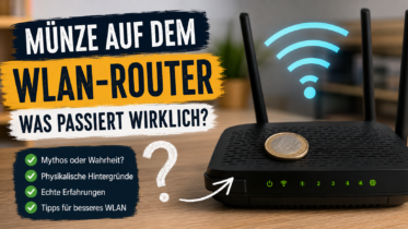 Münze auf dem WLAN-Router