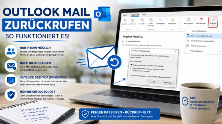 Outlook Mail zurückrufen